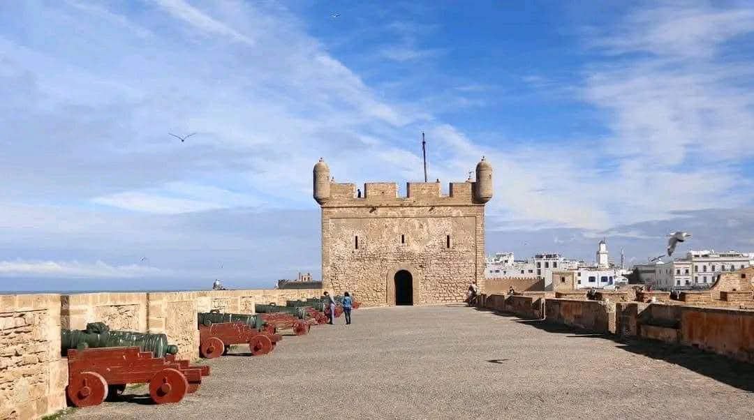 Essaouira beach and fortress walls
